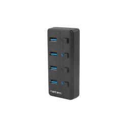 Hub USB Natec 4x USB 3.0 Mantis 2 z włącznikiem + zasilacz