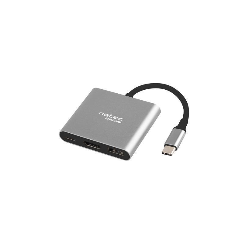 Hub USB Natec Fowler Multi Port mini USB-C PD, USB 3.0, HDMI 4K