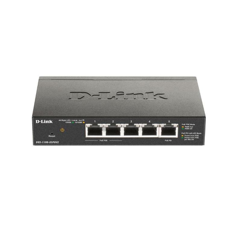 Przełącznik Smart DGS-1100-05PDV2 5xGE (2xPoE)