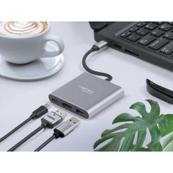 Hub USB Natec Fowler Multi Port mini USB-C PD, USB 3.0, HDMI 4K