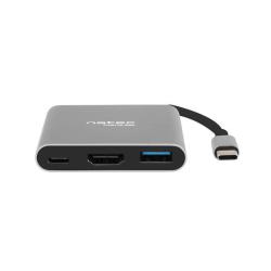 Hub USB Natec Fowler Multi Port mini USB-C PD, USB 3.0, HDMI 4K