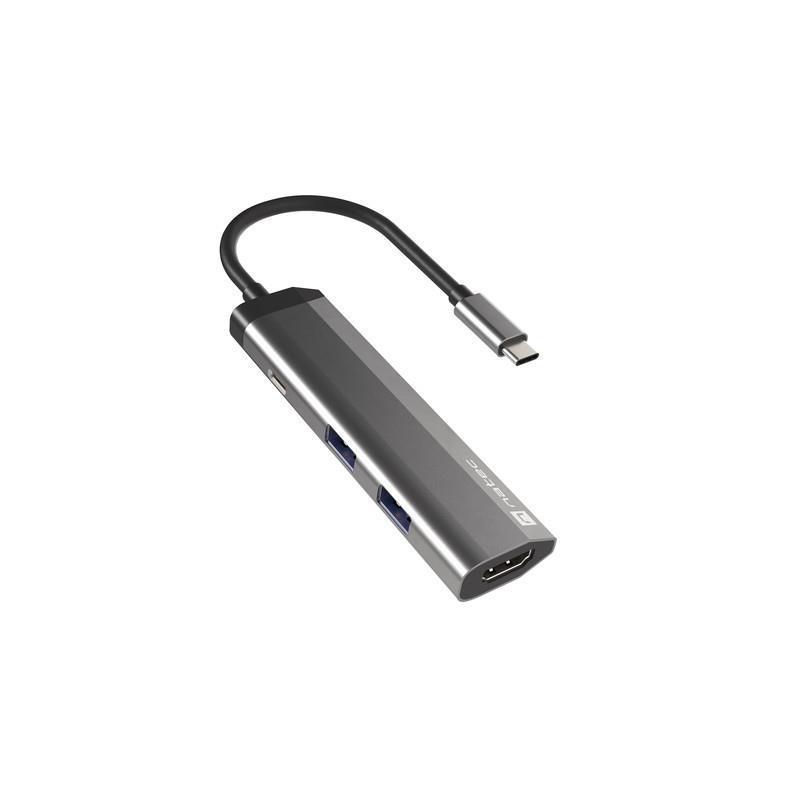 Stacja dokująca USB Natec Fowler Slim Multiport USB-C PD, 2x USB 3.0, HDMI 4K, USB-C