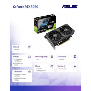 Karta graficzna GeForce RTX 3060 DUAL OC V2 12GB GDDR6 192bit 3DP/HDMI