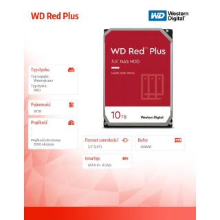 Dysk HDD Red Plus 10TB 3,5'' CMR 256MB/7200RPM Class