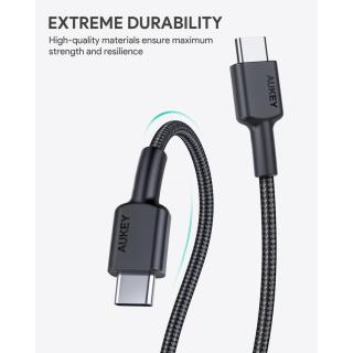 CB-CC1 OEM nylonowy kabel Quick Charge USB C - USB C | 1m | 5 Gbps | 3A | 60W PD | 20V