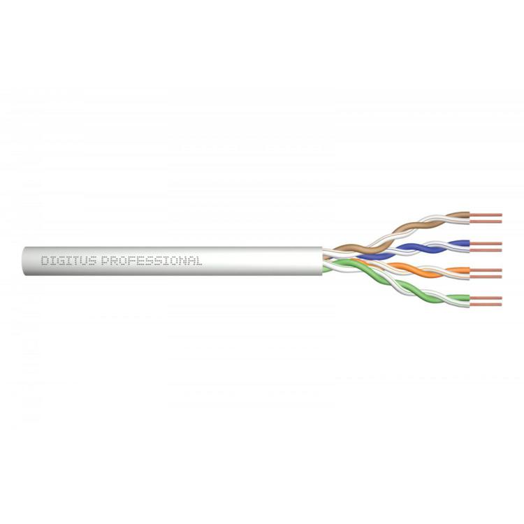 Kabel teleinformatyczny instalacyjny kat.5e, U/UTP, Dca, drut, AWG 24/1, LSOH, 500m, szary, szpula