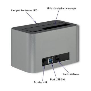 Stacja dokująca dysków HDD/SSD | 2.5"/3.5" SATA | USB 3.0