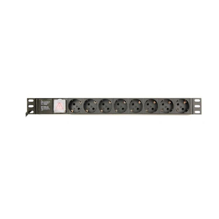 Listwa zasilająca rack (PDU), 8 gniazd typ Schuko, 1U, 10A, wtyk C14 3m