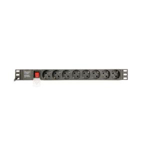 Listwa zasilająca rack (PDU), 8 gniazd typ Schuko, 1U, 10A, wtyk C14 3m