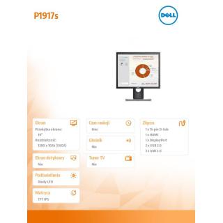 Monitor P1917S 19 cali IPS LED SXGA 1280x1024 /5:4/HDMI(1.4)/DP(1.2)/VGA/2xUSB 2.0/3xUSB 3.0/3Y PPG