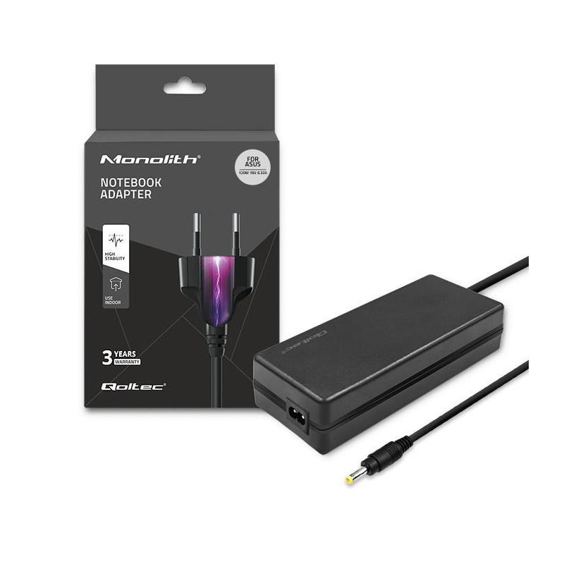 Zasilacz sieciowy Qoltec do Asus 120W | 19V | 6.32A | 5.52.5 |+kabel zasilający