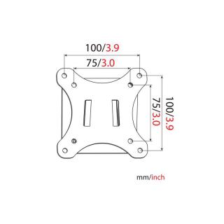 Uchwyt ścienny pojedynczy, 1xLCD, max. 27", max. obciążenie 18kg, poziomnica