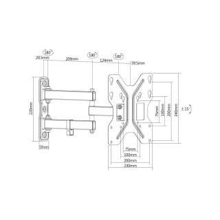 Uchwyt ścienny pojedynczy, 1xLCD, max. 42", max. obciążenie 30kg, uchylny