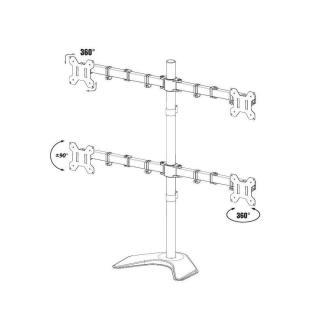 Ramię biurkowe na cztery monitory LED/LCD 13-27cali VESA 4x10kg regulowane