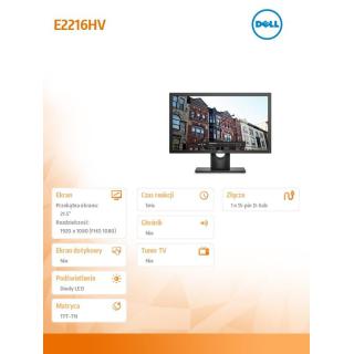 Monitor E2216HV 21.5 cali LED TN Full HD (1920 x1080) /16:9/VGA/5Y PPG