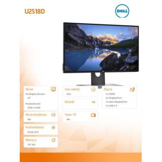 Monitor U2518D 25 cali InfinityEdge HDR QHD (2560x1440)...