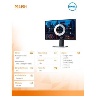 Monitor P2419H 23,8 cali IPS LED Full HD (1920x1080) /16:9/HDMI/DP/VGA/5xUSB/3Y PPG