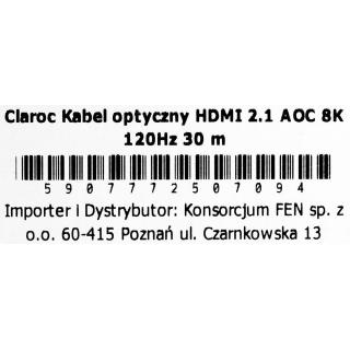 CLAROC KABEL HDMI ŚWIATŁOWODOWY AOC, 2.1, 8K, 30M