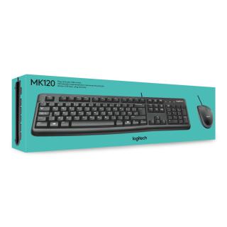 Zestaw klawiatura + mysz Logitech MK120 920-002562 (membranowa USB 2.0 (US) kolor czarny optyczna 1000 DPI)