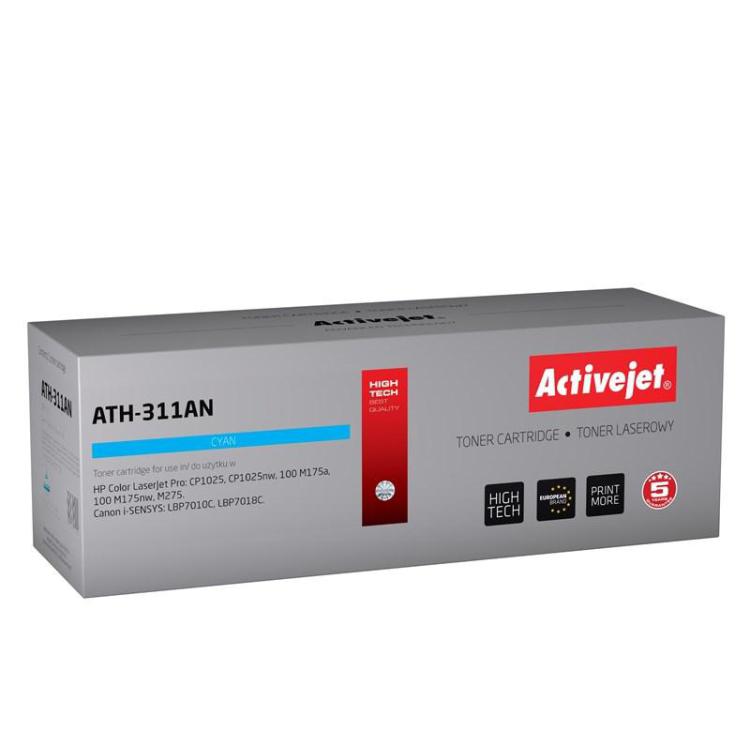 Activejet ATH-311AN Toner (zamiennik Canon, HP 126A CRG-729C, CE311A Premium 1000 stron niebieski)