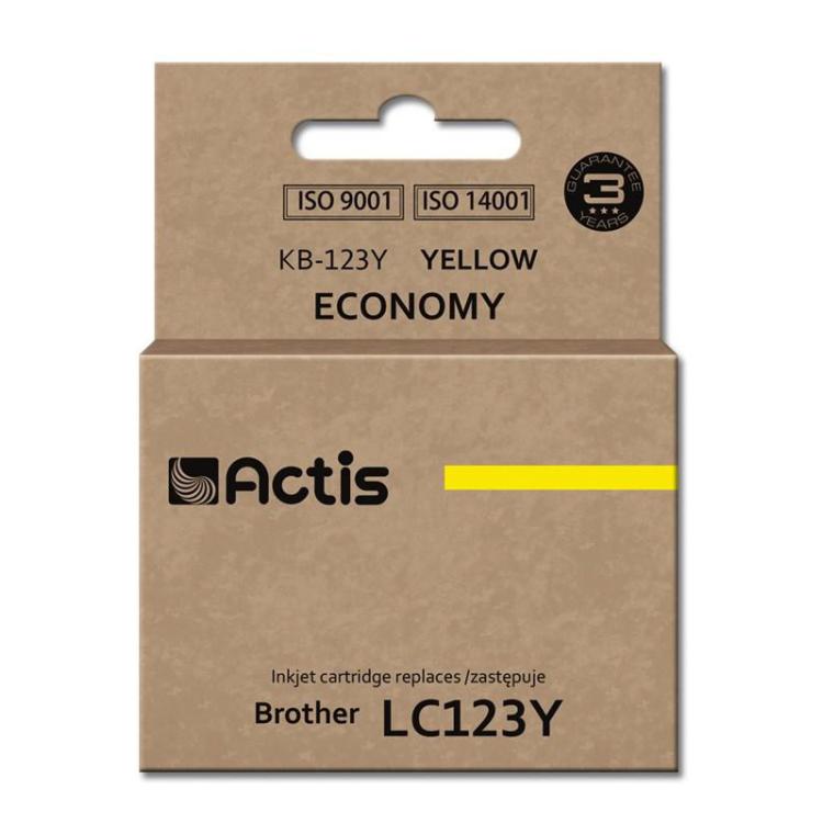 Actis KB-123Y Tusz (zamiennik Brother LC123Y/LC121Y Standard 10 ml żółty)