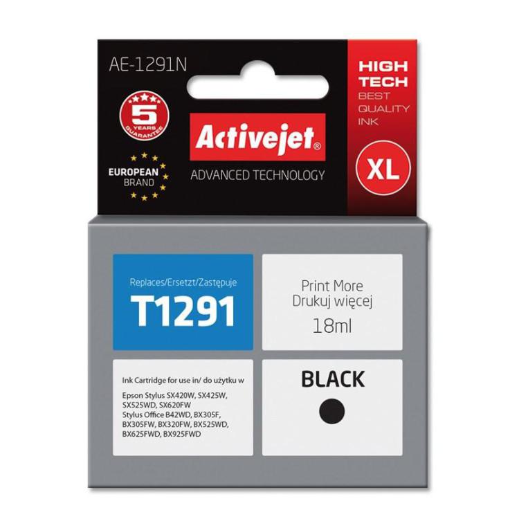 Activejet AE-1291N Tusz (zamiennik Epson T1291 Supreme 18 ml czarny)