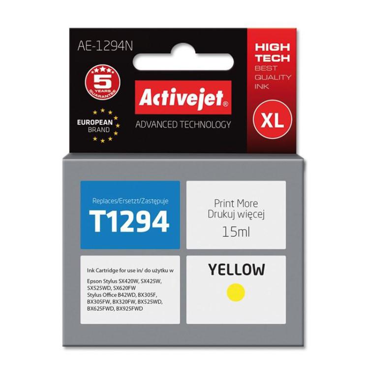 Activejet AE-1294N Tusz (zamiennik Epson T1294 Supreme 15 ml żółty)