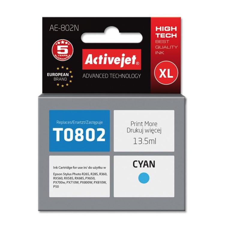 Activejet AE-802N Tusz (zamiennik Epson T0802 Supreme 13.5 ml niebieski)