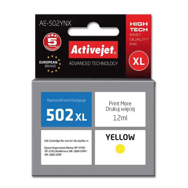 Activejet AE-502YNX Tusz (zamiennik Epson 502XL W44010 Supreme 12 ml żółty)