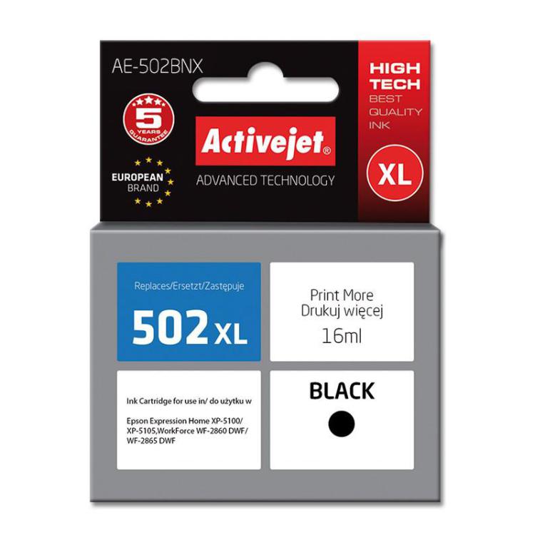 Activejet AE-502BNX Tusz (zamiennik Epson 502XL W14010 Supreme 16 ml czarny)