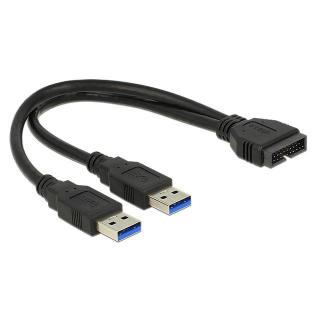 Kabel USB 3.0 Pin Header(M) - 2x USB 3.0 (M) 25cm