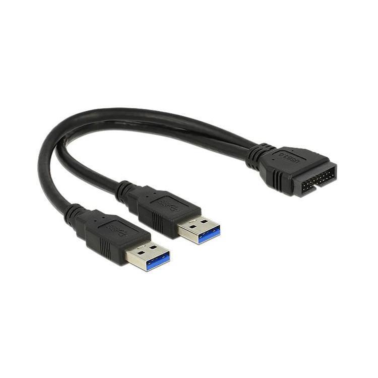 Kabel USB 3.0 Pin Header(M) - 2x USB 3.0 (M) 25cm