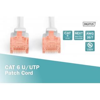 Patch cord nieekranowany U/UTP Kat.6 AWG 26/7 miedź LSOH 0,25m Szary