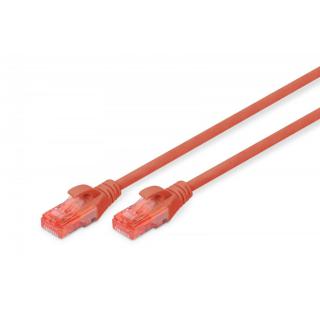 Patch cord nieekranowany U/UTP Kat.6 AWG 26/7 miedź LSOH 3,0m Czerwony