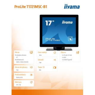 Monitor 17 T1721MSC-B1 POJEMNOŚCIOWY 10PKT,TN,7H