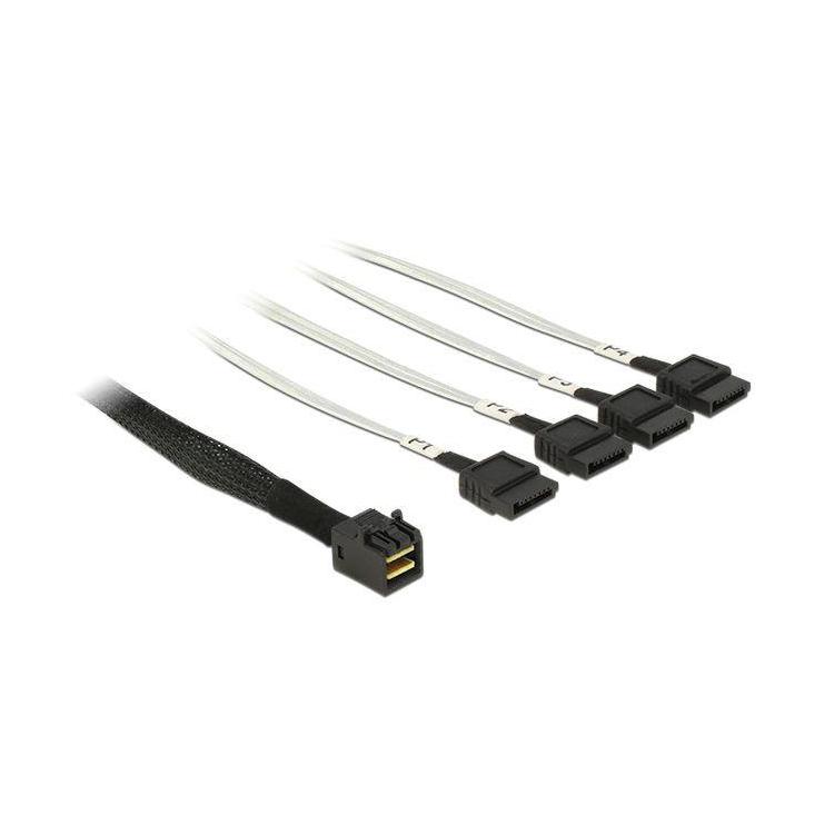 Kabel mini SAS HD SFF-8643 x4 - 4x SATA 7 pin 1m