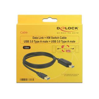 Kabel USB 3.0 Data Link PC Bridge 1.5m AM-AM (obsługa 2 komputerów jedną myszką i klawiaturą)