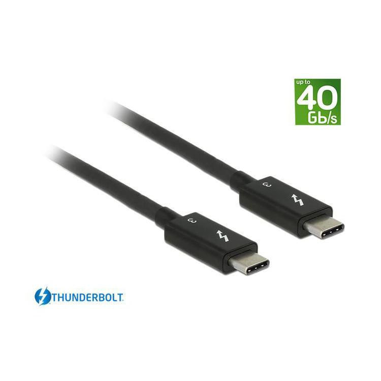 Kabel Thunderbolt 3 M/M 0.5m Czarny