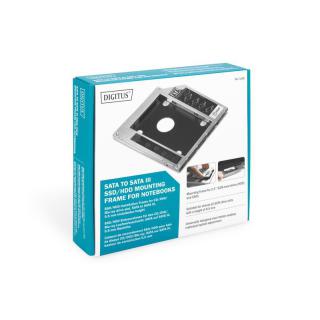 Ramka montażowa SSD/HDD do napędu CD/DVD/Blu-ray, SATA na SATA III, 9.5mm