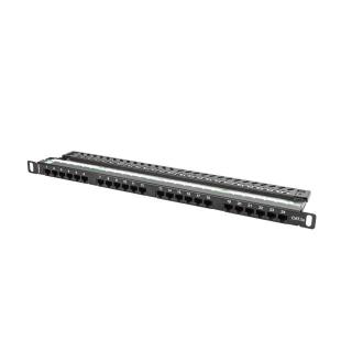 Patch Panel 24 Port 0.5U Kat.5E czarny