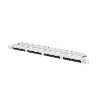 Patch Panel 24 Port 0.5U Kat.5E szary