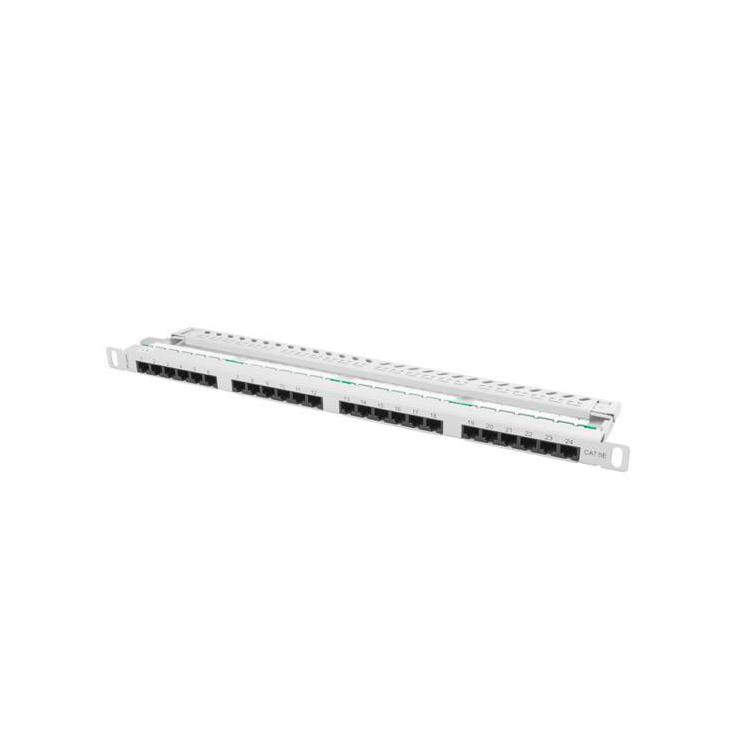 Patch Panel 24 Port 0.5U Kat.5E szary