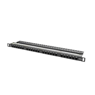 Patch Panel 24 Port 0.5U Kat.6 czarny