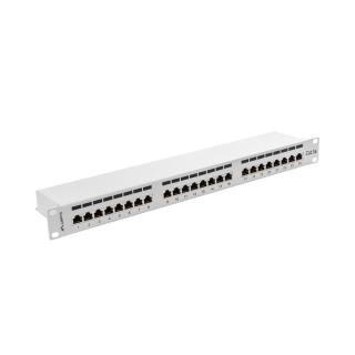 Patch Panel 24 Port 1U Kat.5E szary ekranowany