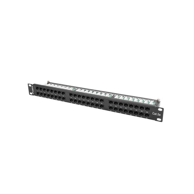 Patch Panel 48 Port 1U Kat.5E czarny