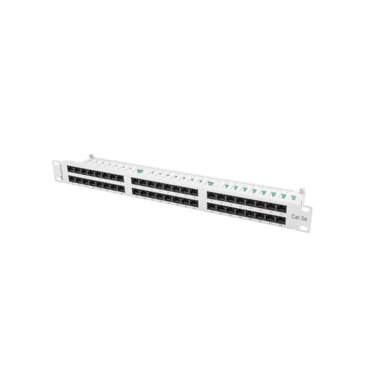 Patch Panel 48 Port 1U Kat.5E szary