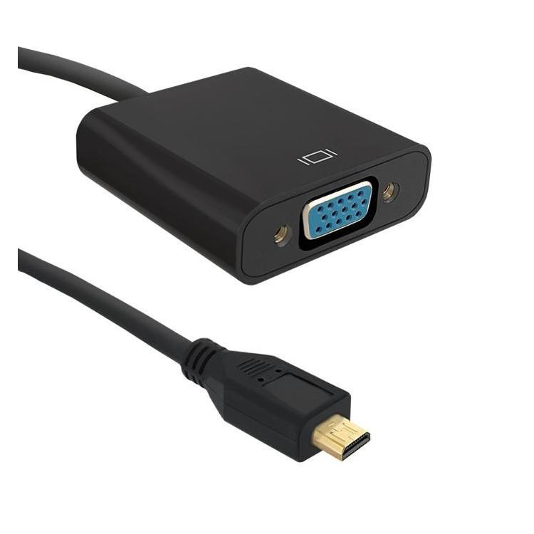 Adapter Micro HDMI D męski / VGA żeński | 0,2m