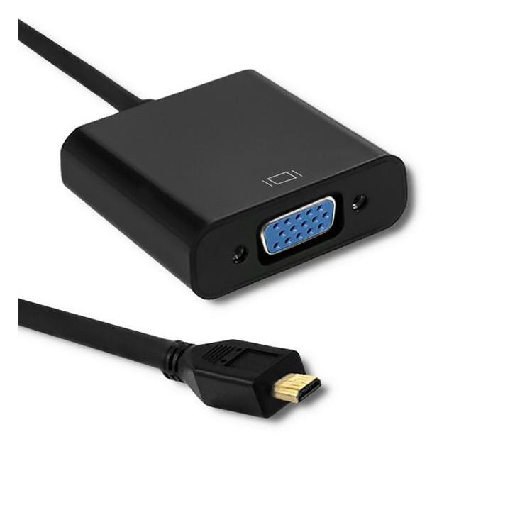 Adapter Micro HDMI D męski / VGA żeński | +3,5mm AUX | 0,2m