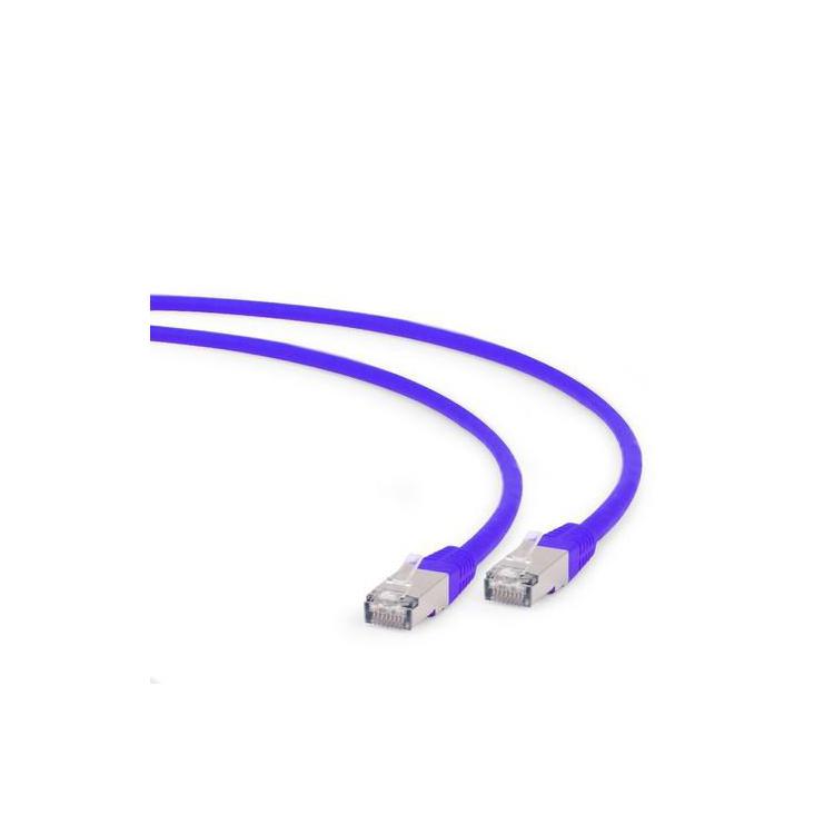 Patch cord Kat.6A S/FTP LSZH 1m fioletowy