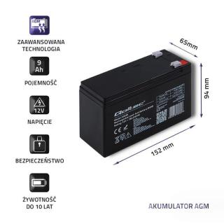 Akumulator żelowy | 12V | 9Ah | max.90A | AGM